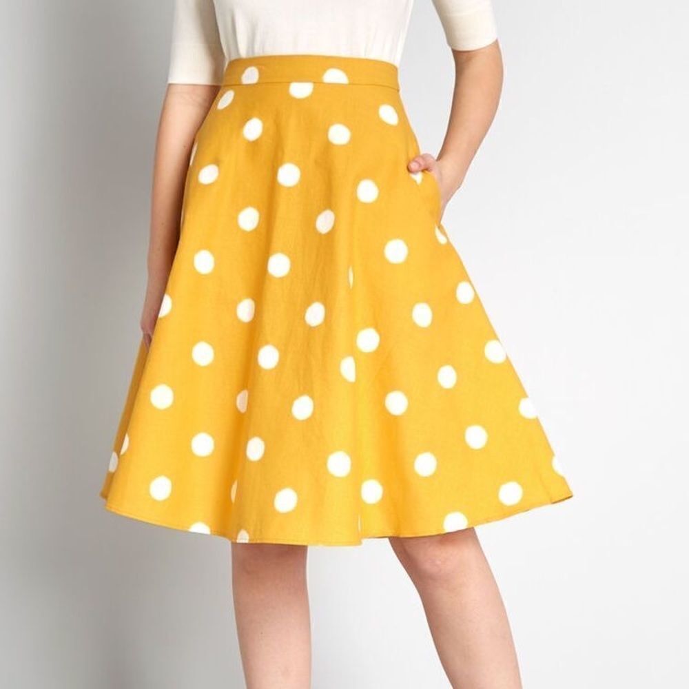 𝅺🆕 Modcloth x Collectif Polka Dot Swing A-line Skirt